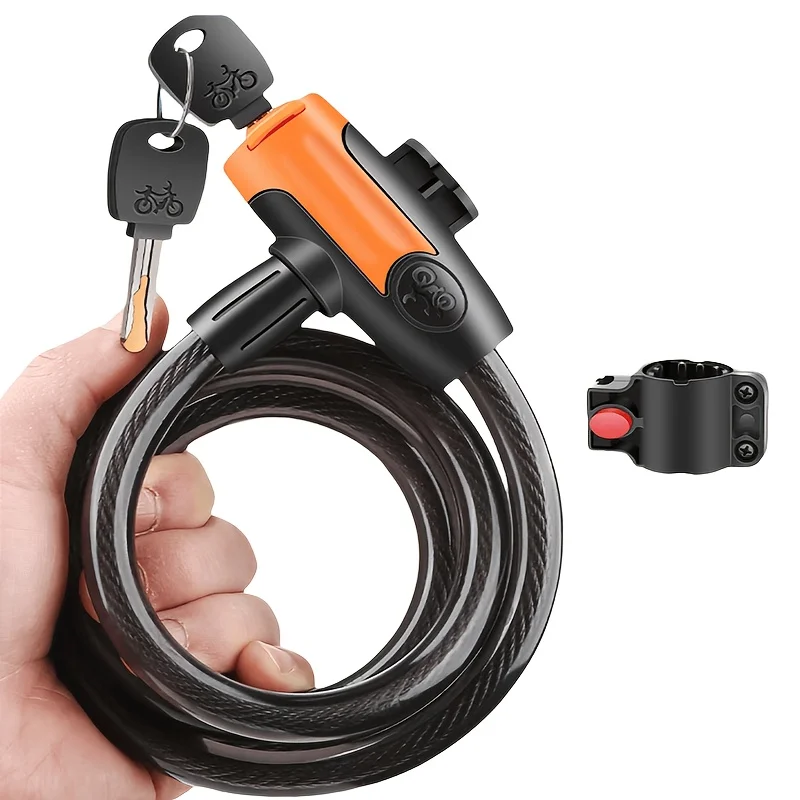 Cable Lock Flexible - 1세트 절단 방지 PVC 코팅 키형