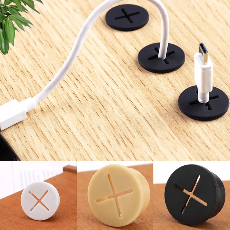 Cable Lock Flexible - 5PCS 유연한 고무 라운드 케이블 구멍
